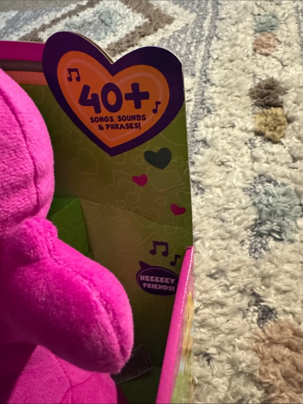 Fisher-Price  Barney Heart Glow Singing Plush - Purple and Green Block Figure
